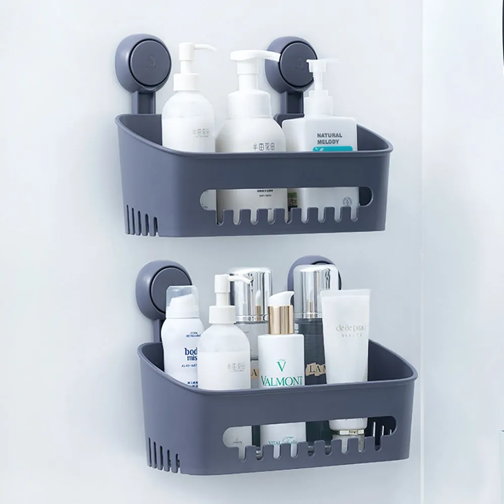 Taili Suction Cup Square Storage Box - Iron Gray