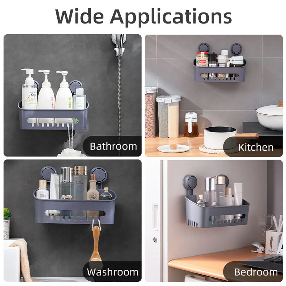 Taili Suction Cup Square Storage Box - Iron Gray