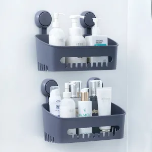 Taili Suction Cup Square Storage Box - Iron Gray