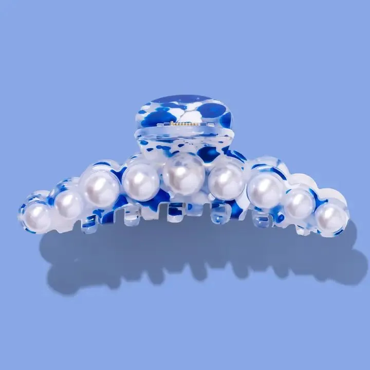 Taylor Elliot Designs: Claw Clip in Blue Fluid/Pearl