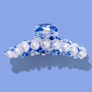 Taylor Elliot Designs: Claw Clip in Blue Fluid/Pearl