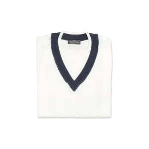 Tennis Sweater in Off White Linen Mix