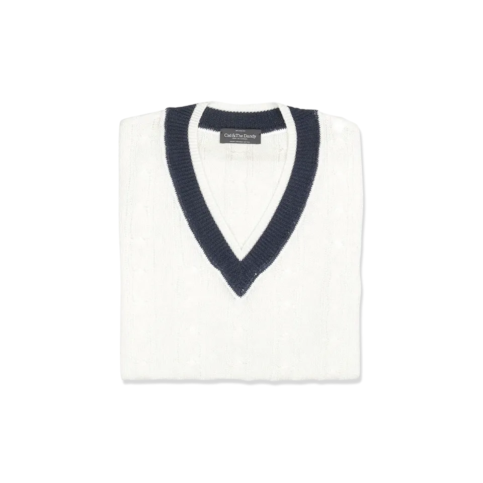 Tennis Sweater in Off White Linen Mix