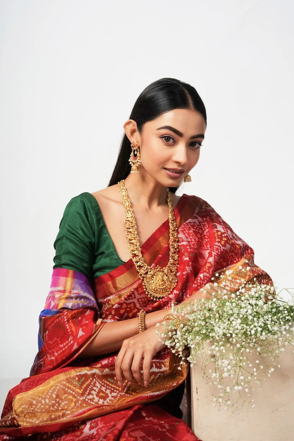 The Rainbow Pochampalli Silk Saree