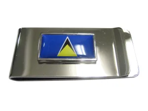 Thin Bordered Saint Lucia Flag Money Clip