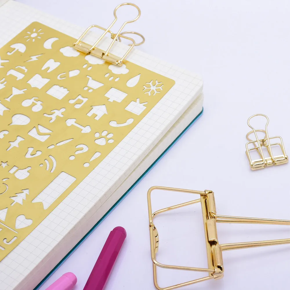 tibetara 40*19*5mm Simple metal Binder Clip Stencil Clip Frame Clip for Traveler's Notebook copper 10pcs
