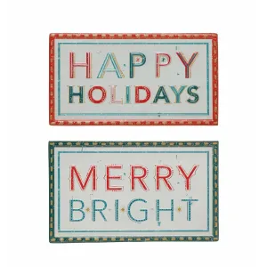Tin Holiday Sign