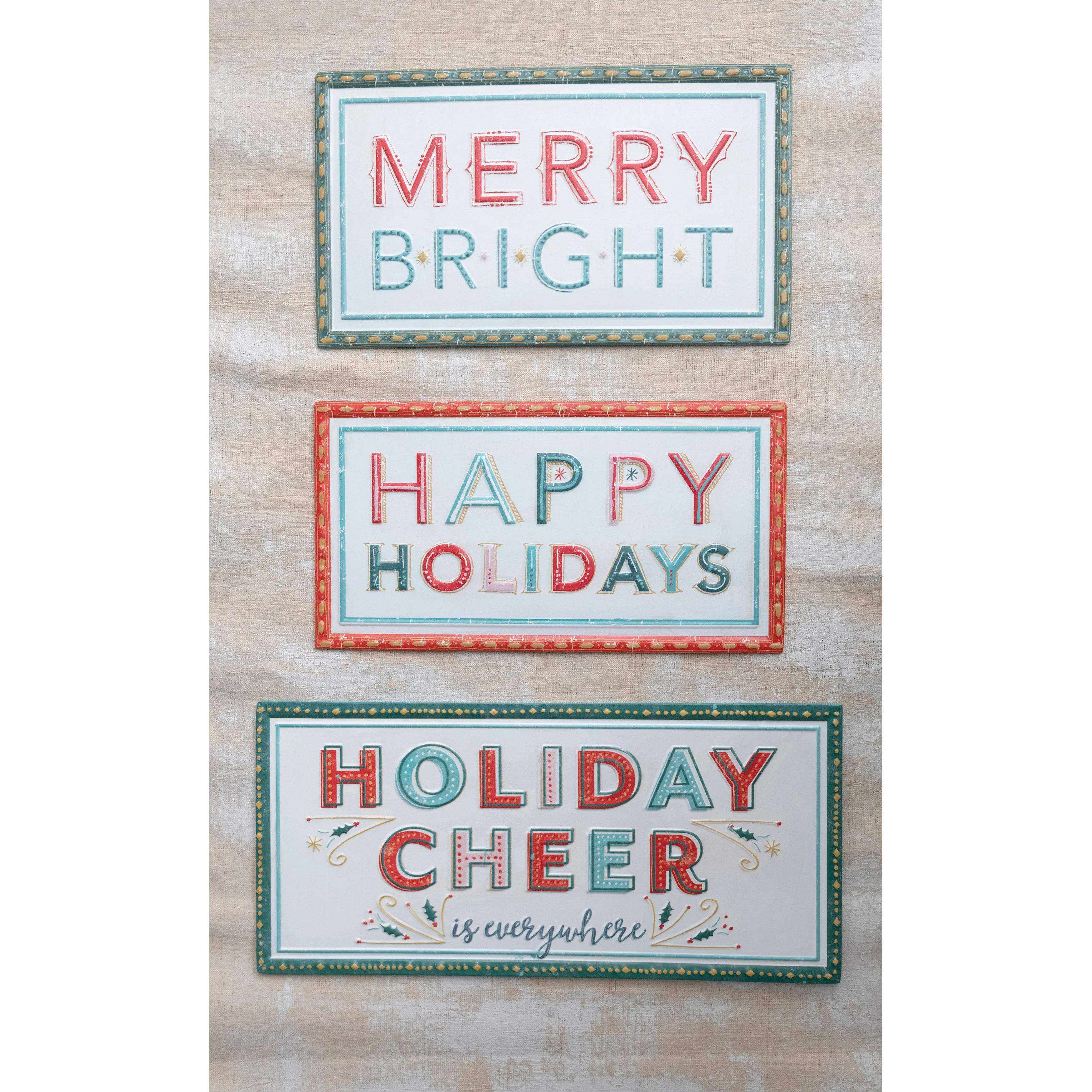 Tin Holiday Sign