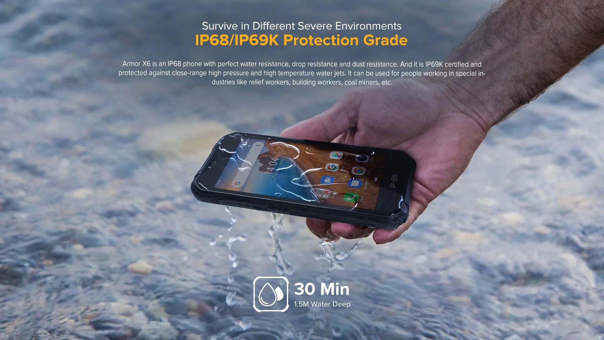 Ulefone Armor X6 Phone 5.0inch HD Screen 2G RAM 16GB ROM Memory 5MP 8MP Camera 4000mAh Battery Android 9.0 OS black
