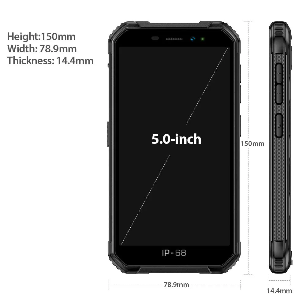 Ulefone Armor X6 Phone 5.0inch HD Screen 2G RAM 16GB ROM Memory 5MP 8MP Camera 4000mAh Battery Android 9.0 OS black