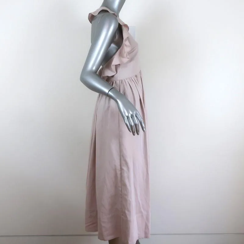 Ulla Johnson Dress Cecily Lavender Linen-Blend Size 6 Crisscross-Back Midi NEW