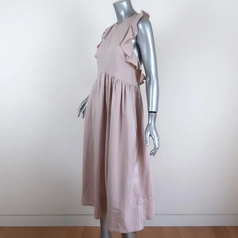 Ulla Johnson Dress Cecily Lavender Linen-Blend Size 6 Crisscross-Back Midi NEW