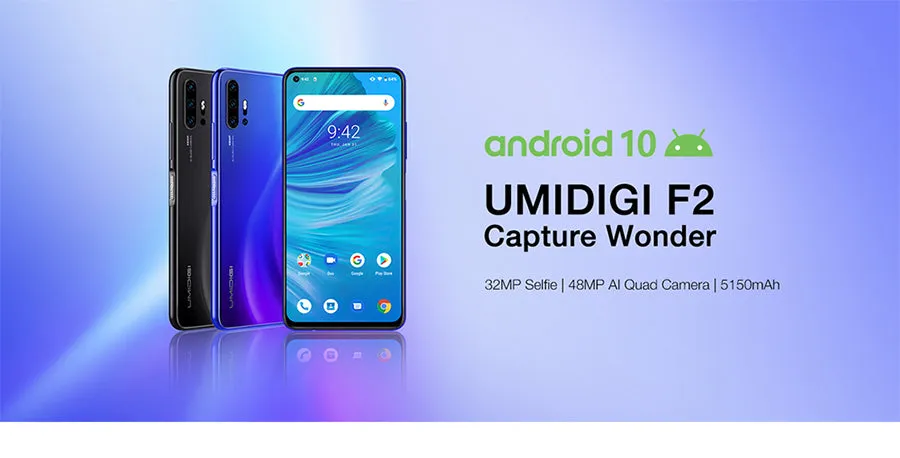 UMIDIGI F2 Android 10 6.53-inch FHD 6GB 128GB 48MP Smartphone blue