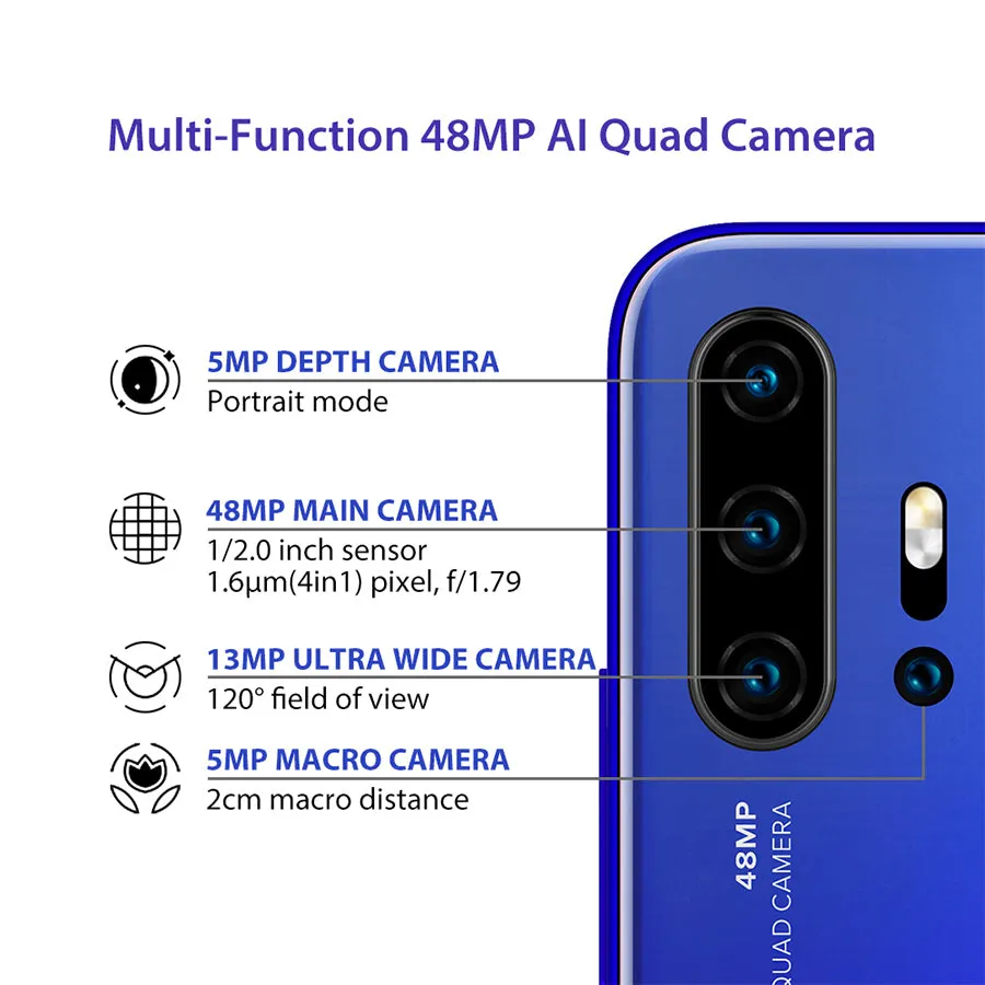 UMIDIGI F2 Android 10 6.53-inch FHD 6GB 128GB 48MP Smartphone blue