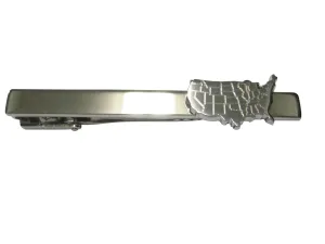 USA America Map Shape with Engraved States Tie Clip