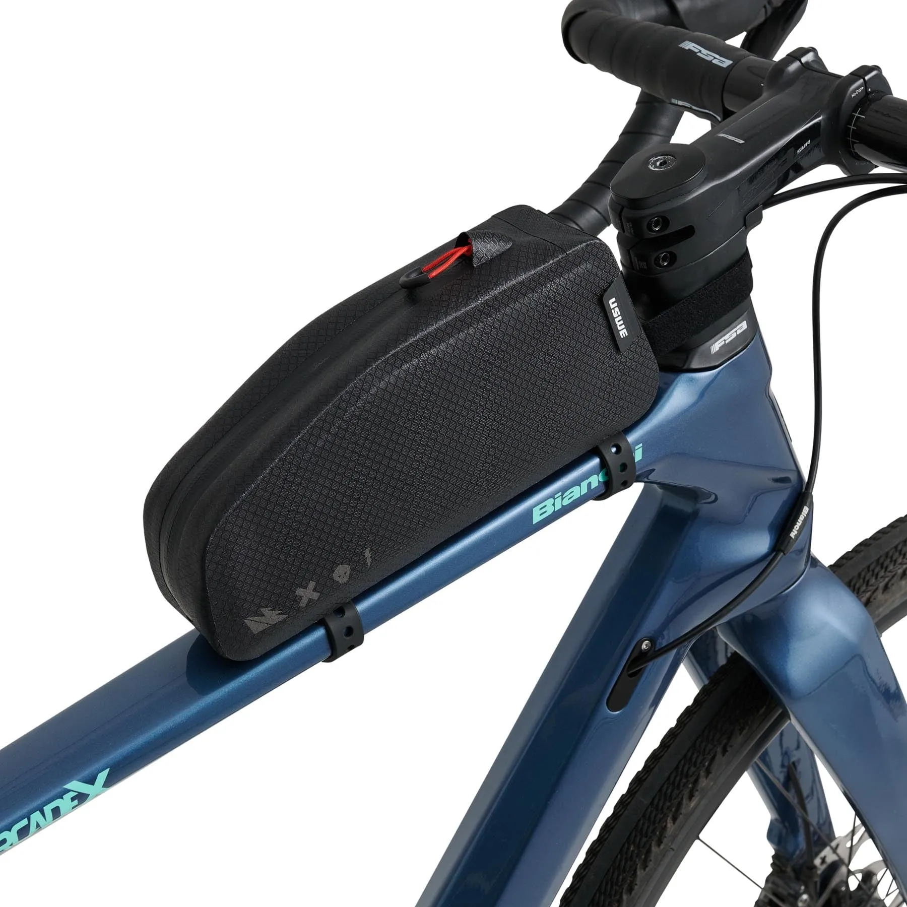 USWE Top Tube Zippered 1.2L Bikepacking Bag - Black