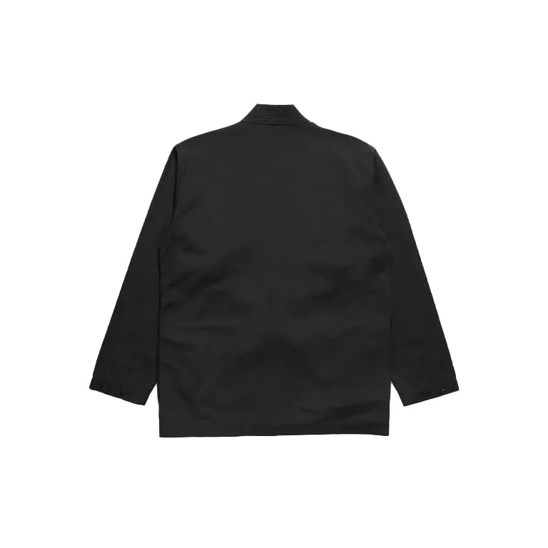 UTILITY KIMONO OVER SHIRT ITALIAN COTTON LINEN - BLACK