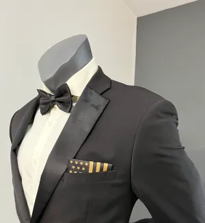 Vintage Gold & Black American Flag Pocket Square