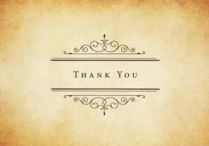 Vintage Parchment Thank You Cards Set of 14
