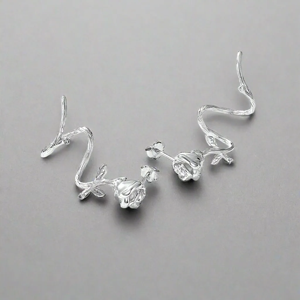 Vintage Roses and Thorns Ear Clips