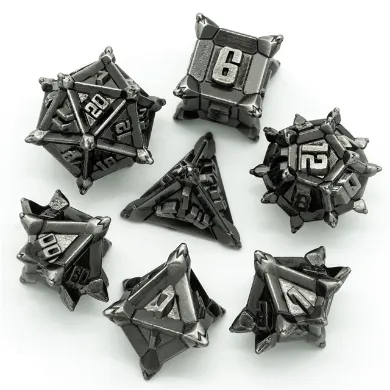 Warrior's Flail: Silver - Metal RPG Dice Set