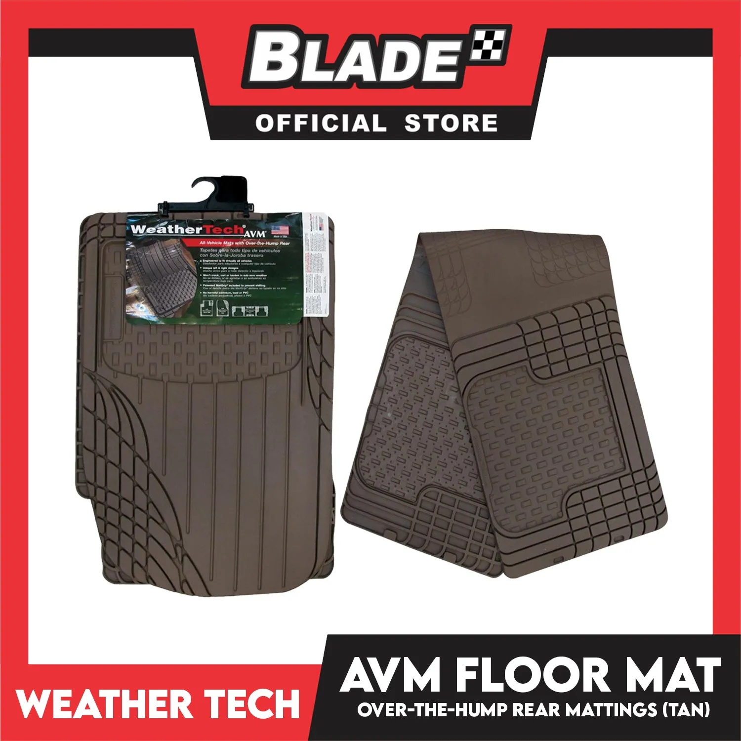 WeatherTech Universal Fit Over-The-Hump Rear Floor Liner WT11AVMOT(Tan)