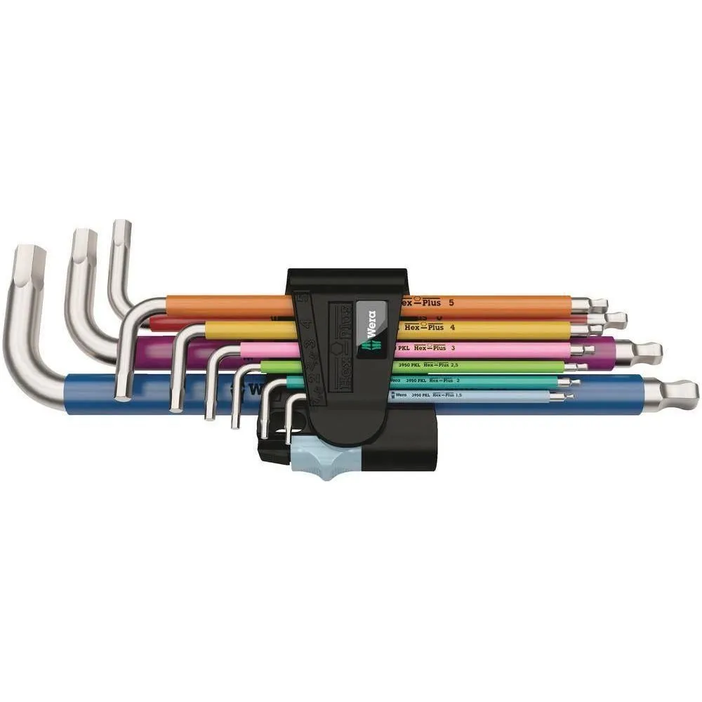 Wera 3950/9 Hex-Plus Multicolour Stainless 1 L-key set metric - stainless - 9 pieces