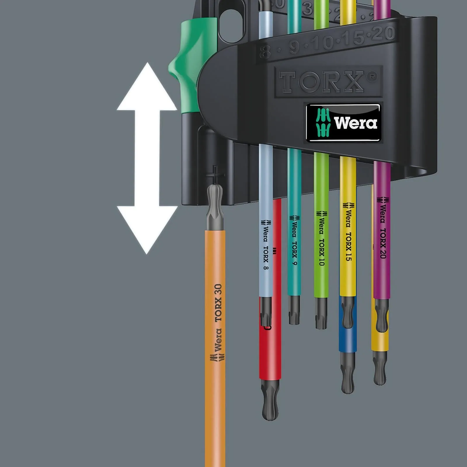 Wera Torx Key Set 967/9 TX BO Multicolour 1 L Key Set for Tamper-Proof TORX Screws 9 Pieces