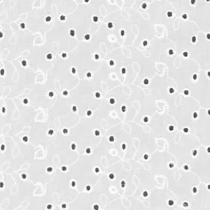 WHITE Leaves from Francesca Eyelet-- Robert Kaufman