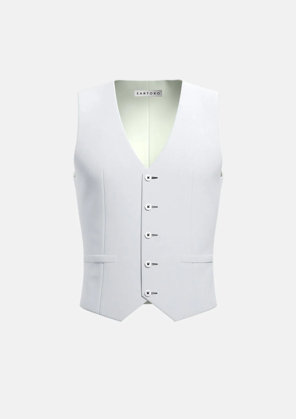 White Linen Vest