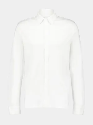 White Organic Cotton Linen Long-Sleeved Shirt