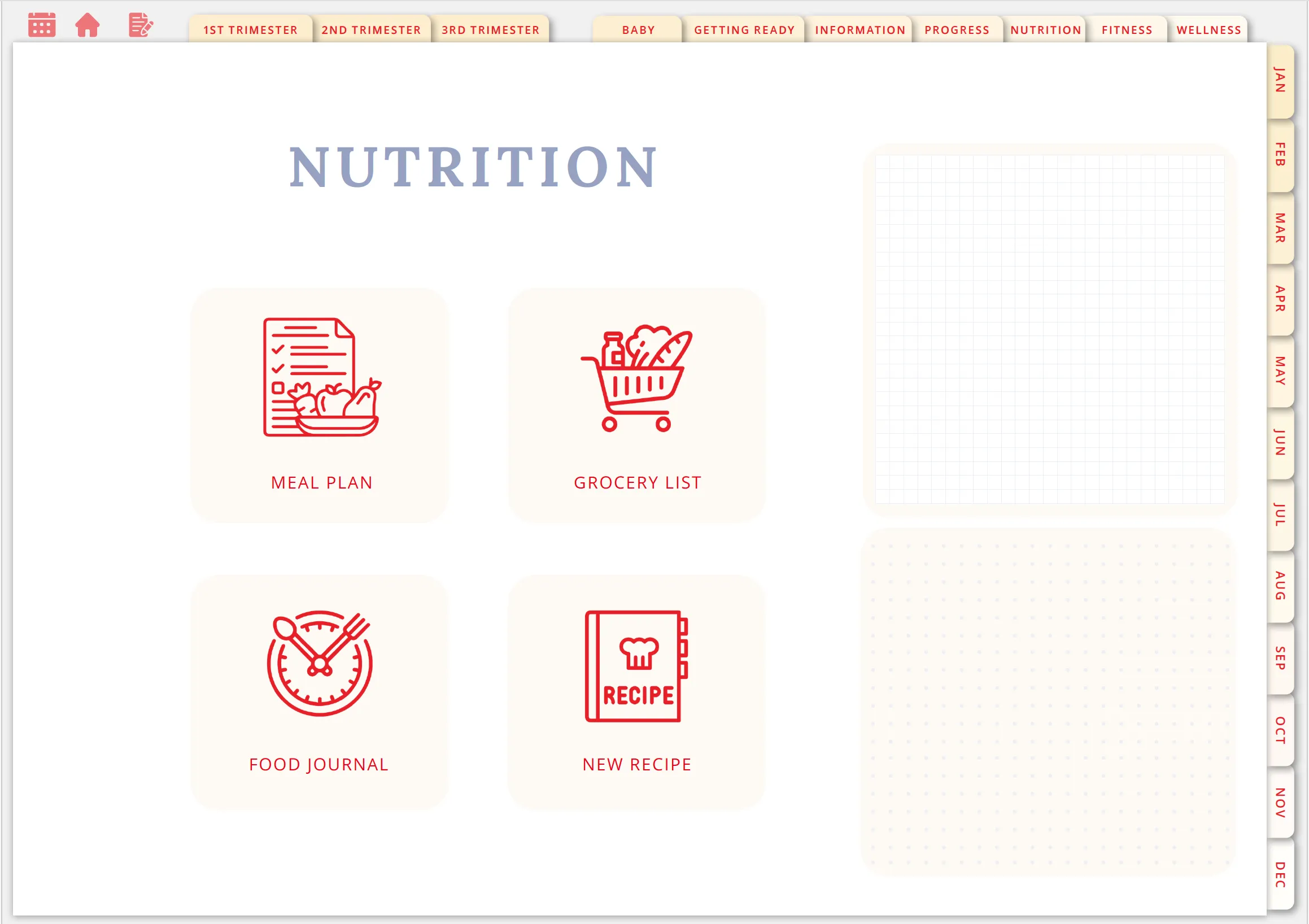 Wholesome Linen Ultimate Pregnancy Planner | Digital Maternity & Baby Organizer | Comprehensive & Hyperlinked PDF