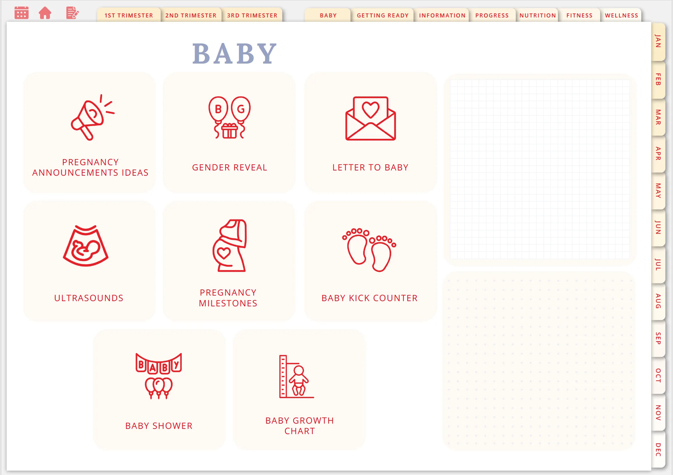 Wholesome Linen Ultimate Pregnancy Planner | Digital Maternity & Baby Organizer | Comprehensive & Hyperlinked PDF