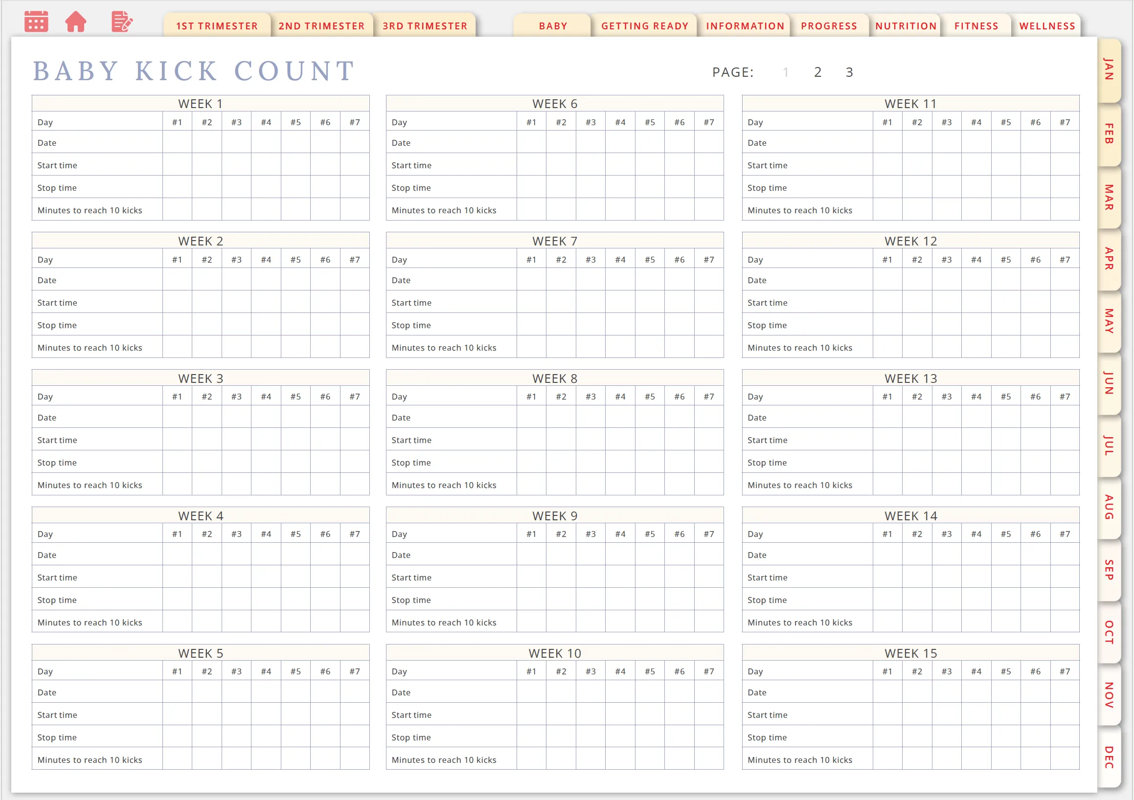 Wholesome Linen Ultimate Pregnancy Planner | Digital Maternity & Baby Organizer | Comprehensive & Hyperlinked PDF