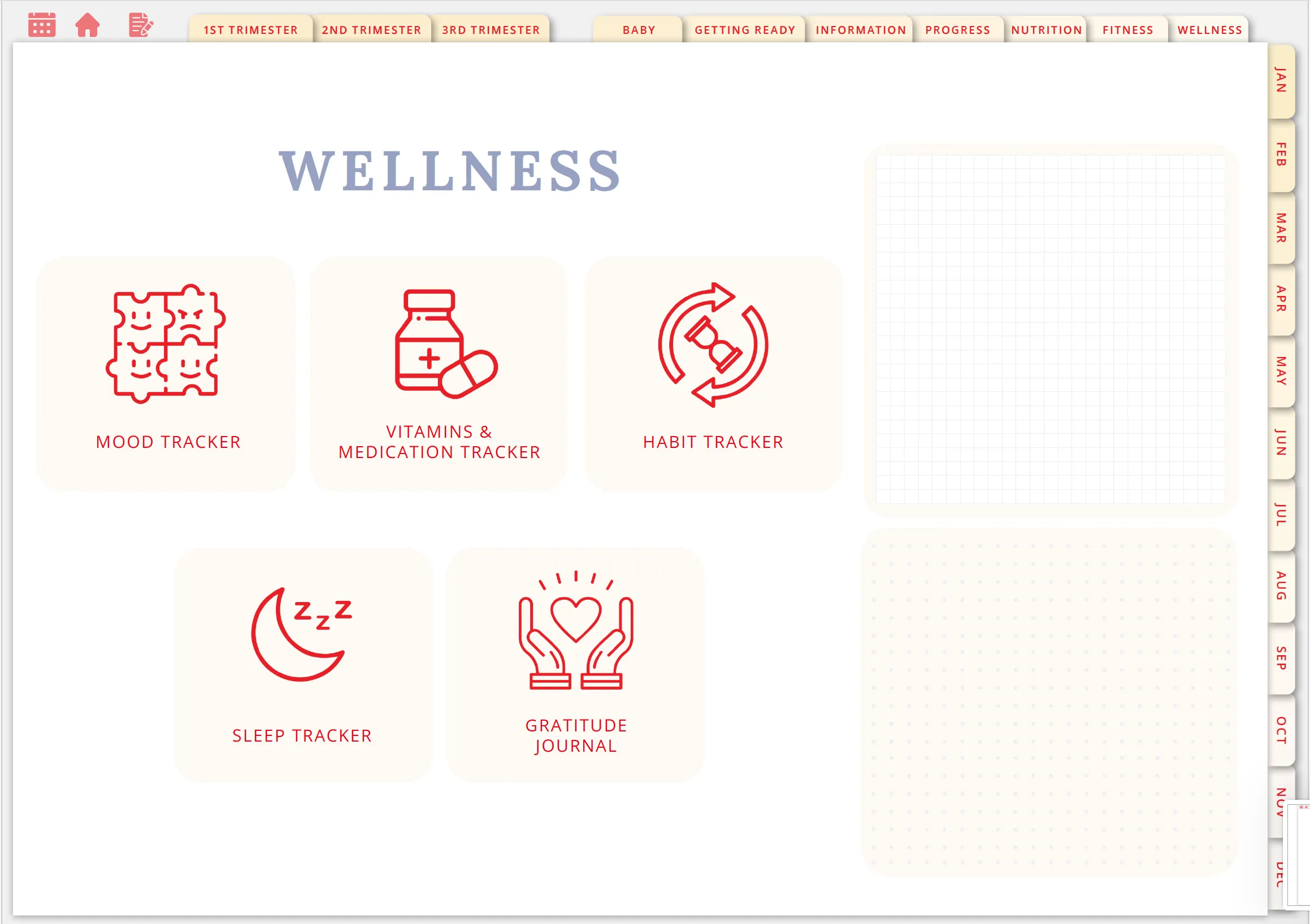 Wholesome Linen Ultimate Pregnancy Planner | Digital Maternity & Baby Organizer | Comprehensive & Hyperlinked PDF