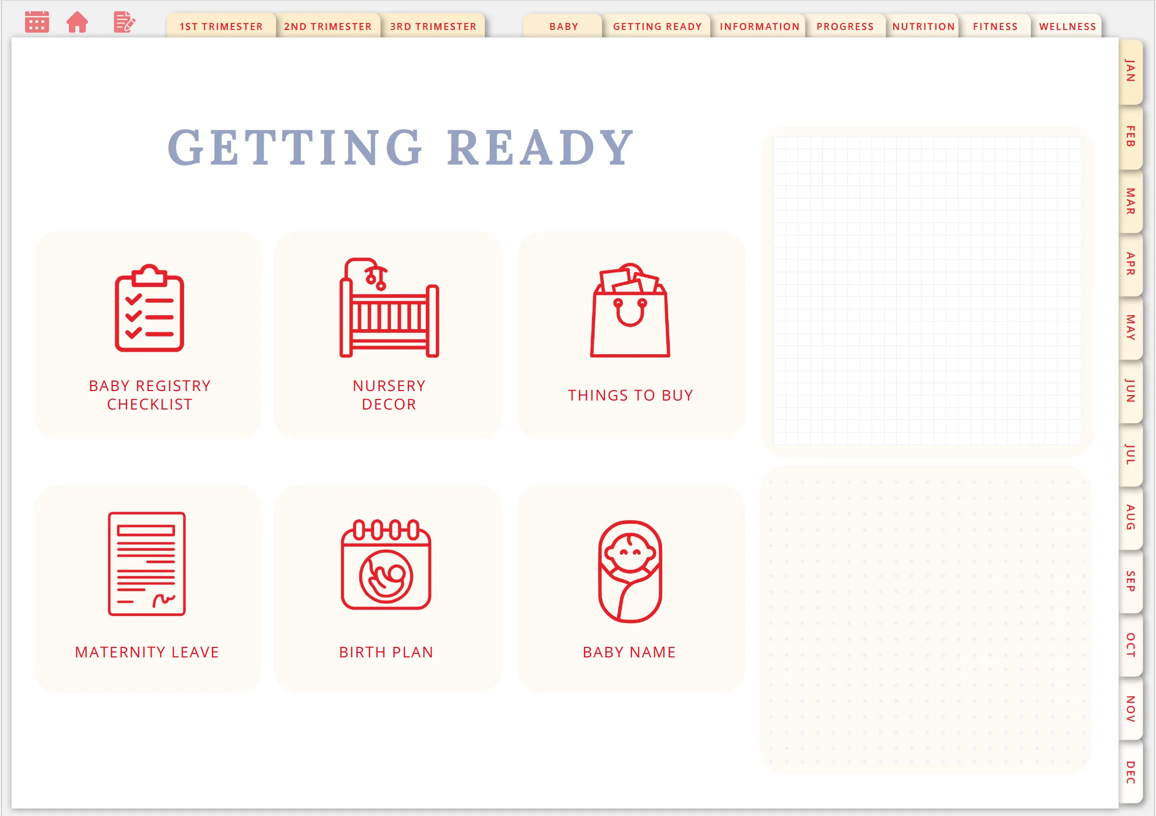 Wholesome Linen Ultimate Pregnancy Planner | Digital Maternity & Baby Organizer | Comprehensive & Hyperlinked PDF