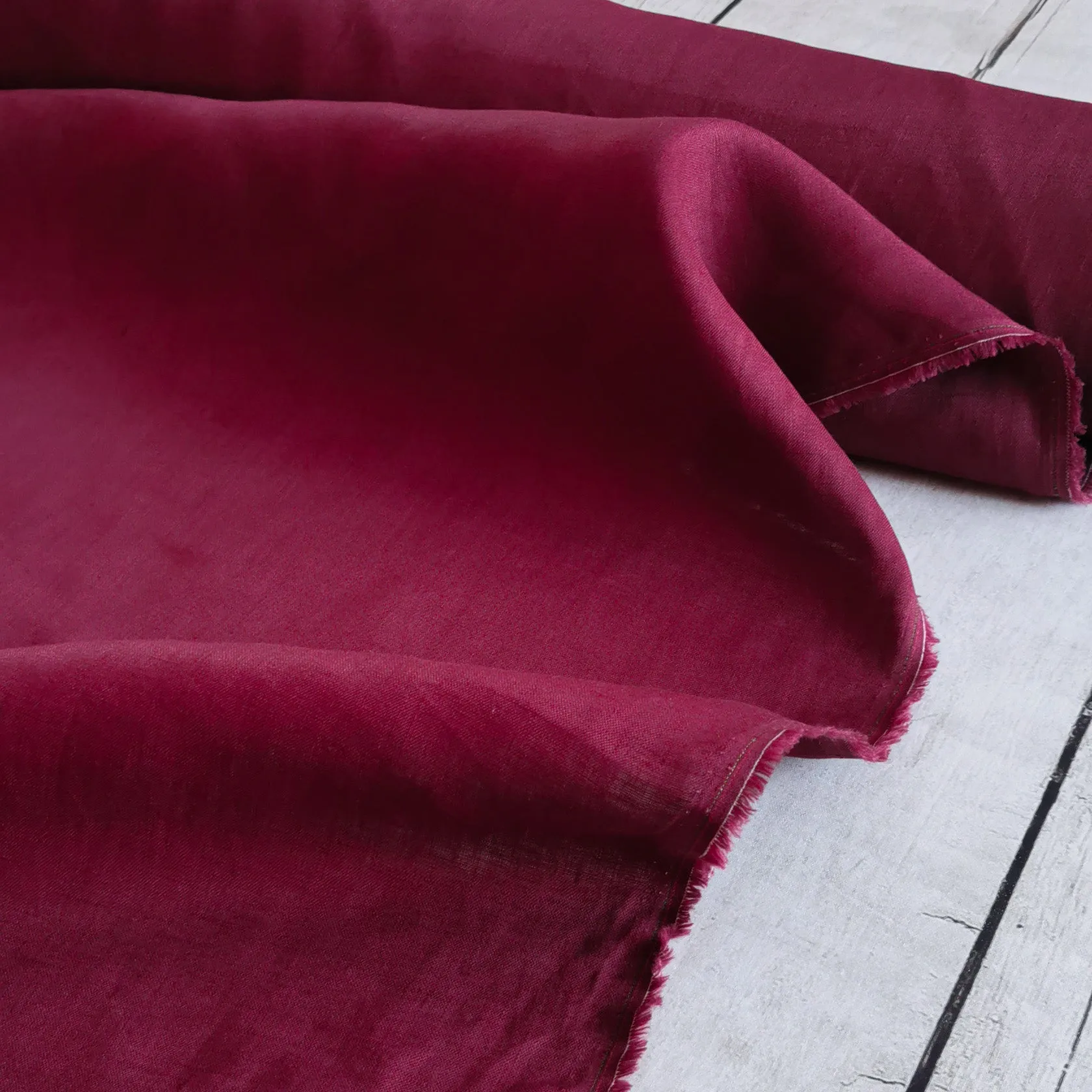 Wine Red (133) plain colour linen 150gsm
