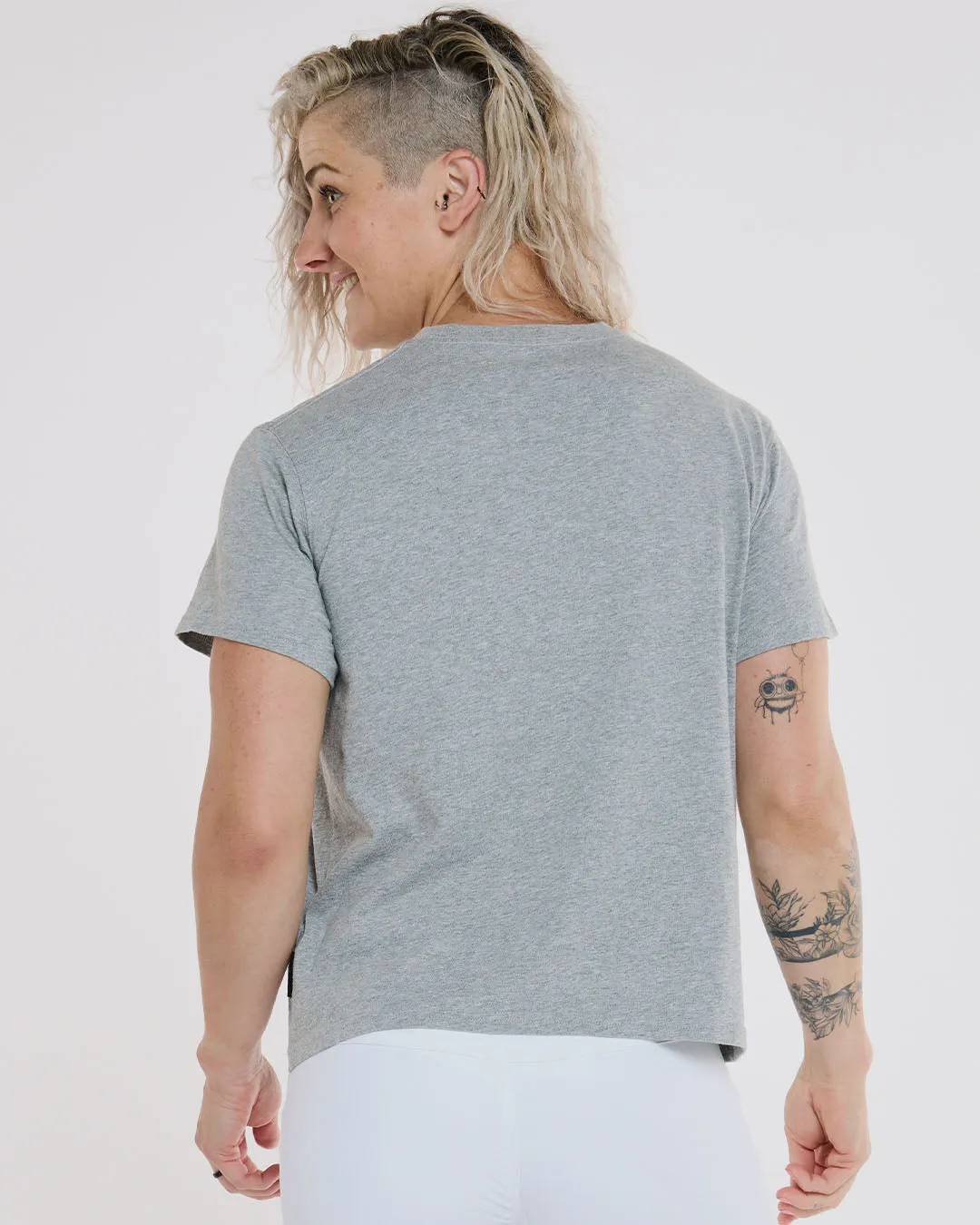 Womens Cotton Tee | Grey Marble