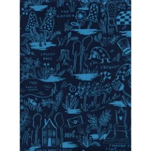Wonderland - Magic Forest - Navy Canvas Fabric -- Rifle Paper Co. for Cotton   Steel