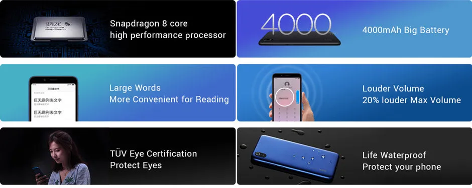Xiaomi Redmi 7A Mobile Phone Snapdargon 439 Octa core 5.45"" HD 4000mAh Battery 13MP Rear Camera Morning blue_2 32G