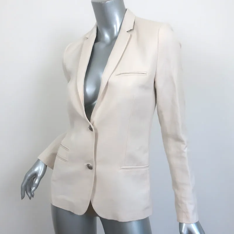 Zadig & Voltaire Blazer Vedax Bis Ecru Linen-Cotton Size 36 One-Button Jacket