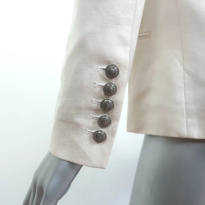 Zadig & Voltaire Blazer Vedax Bis Ecru Linen-Cotton Size 36 One-Button Jacket