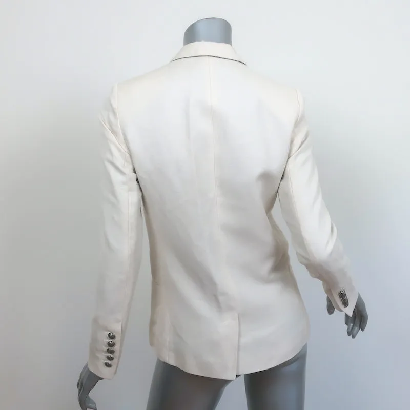 Zadig & Voltaire Blazer Vedax Bis Ecru Linen-Cotton Size 36 One-Button Jacket