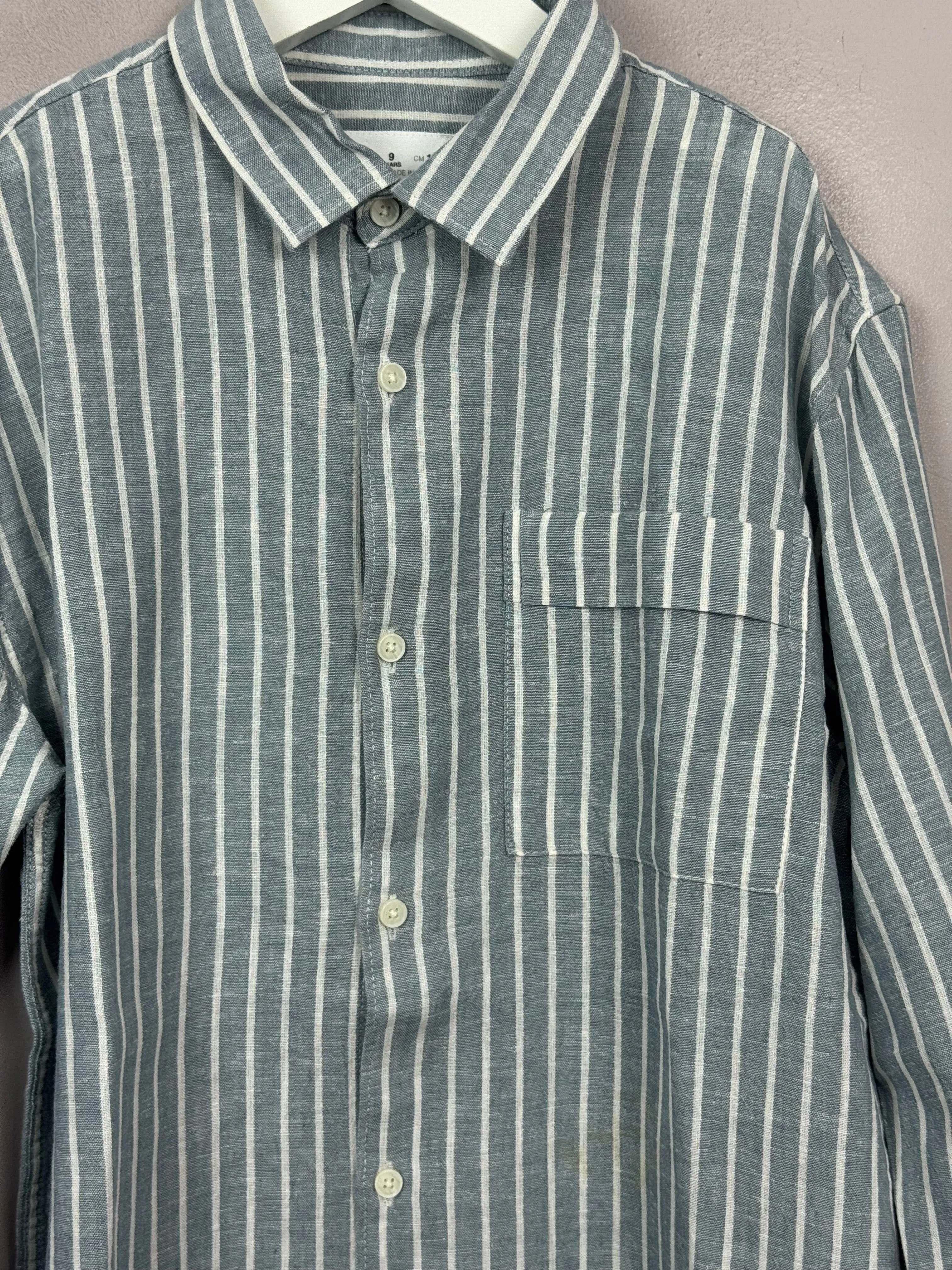 Zara blue stripe linen Shirt 9y